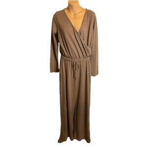 As It Was Cross Front Jumpsuit Mushroom Three Bird Nest Women Medium Brown Comfy